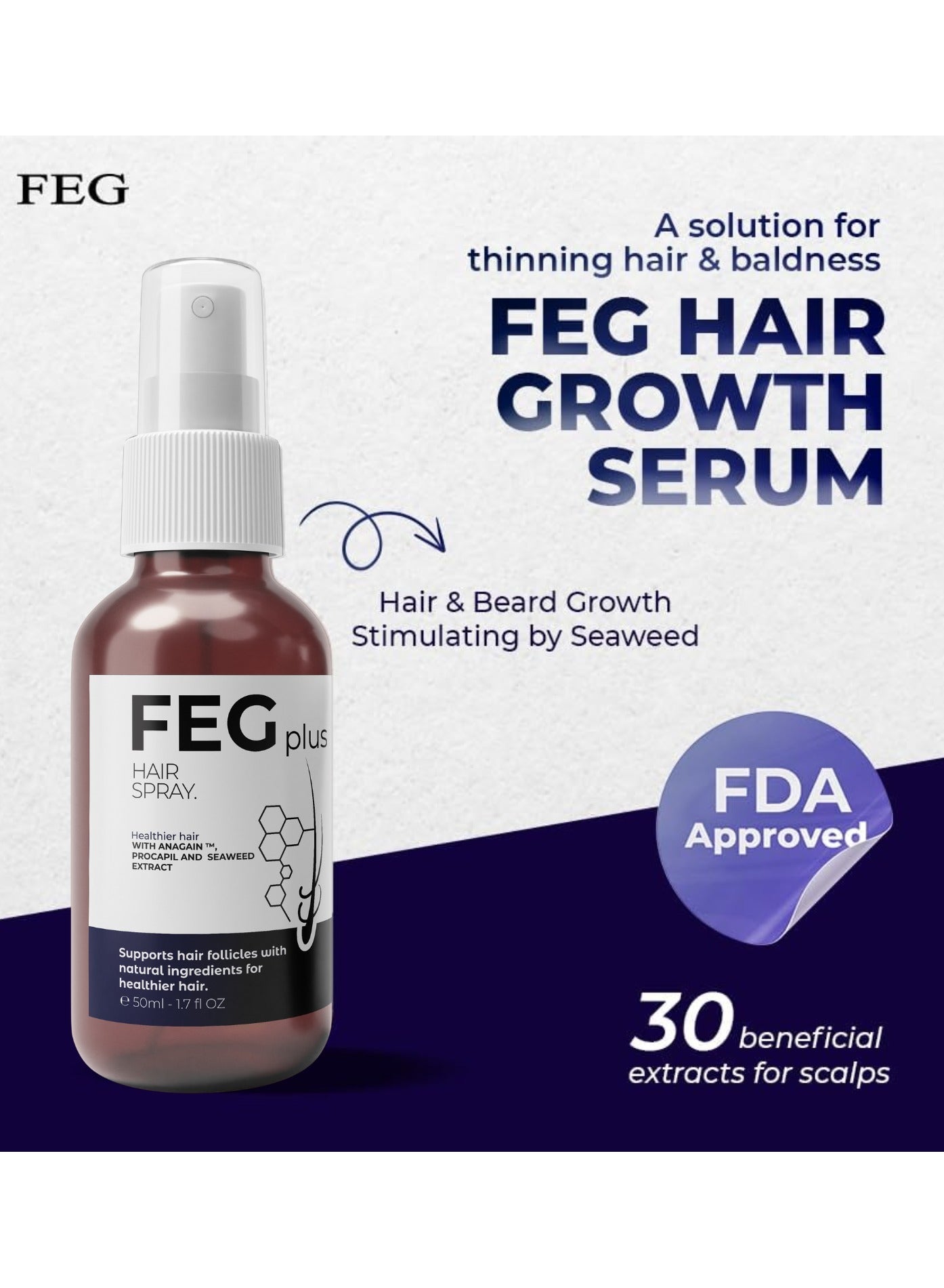 FEGPLUS Hair Growth Serum 50ml