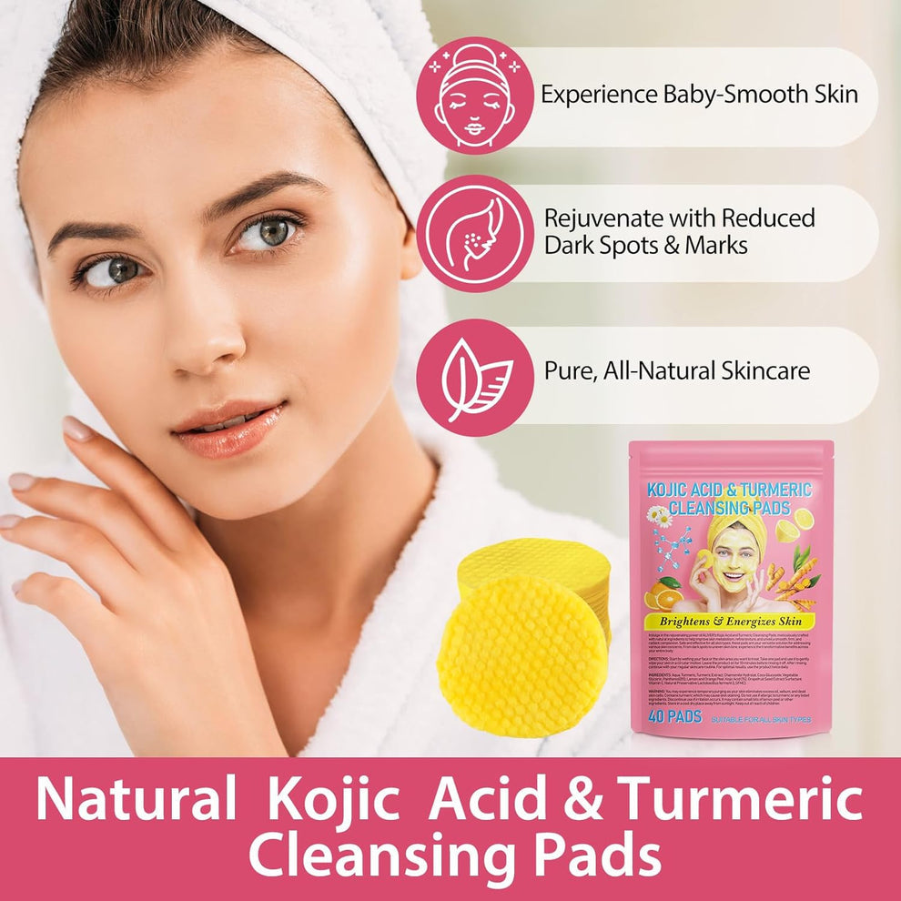 Kojic Acid and Turmeric Cleansing Pads (40 Pads)