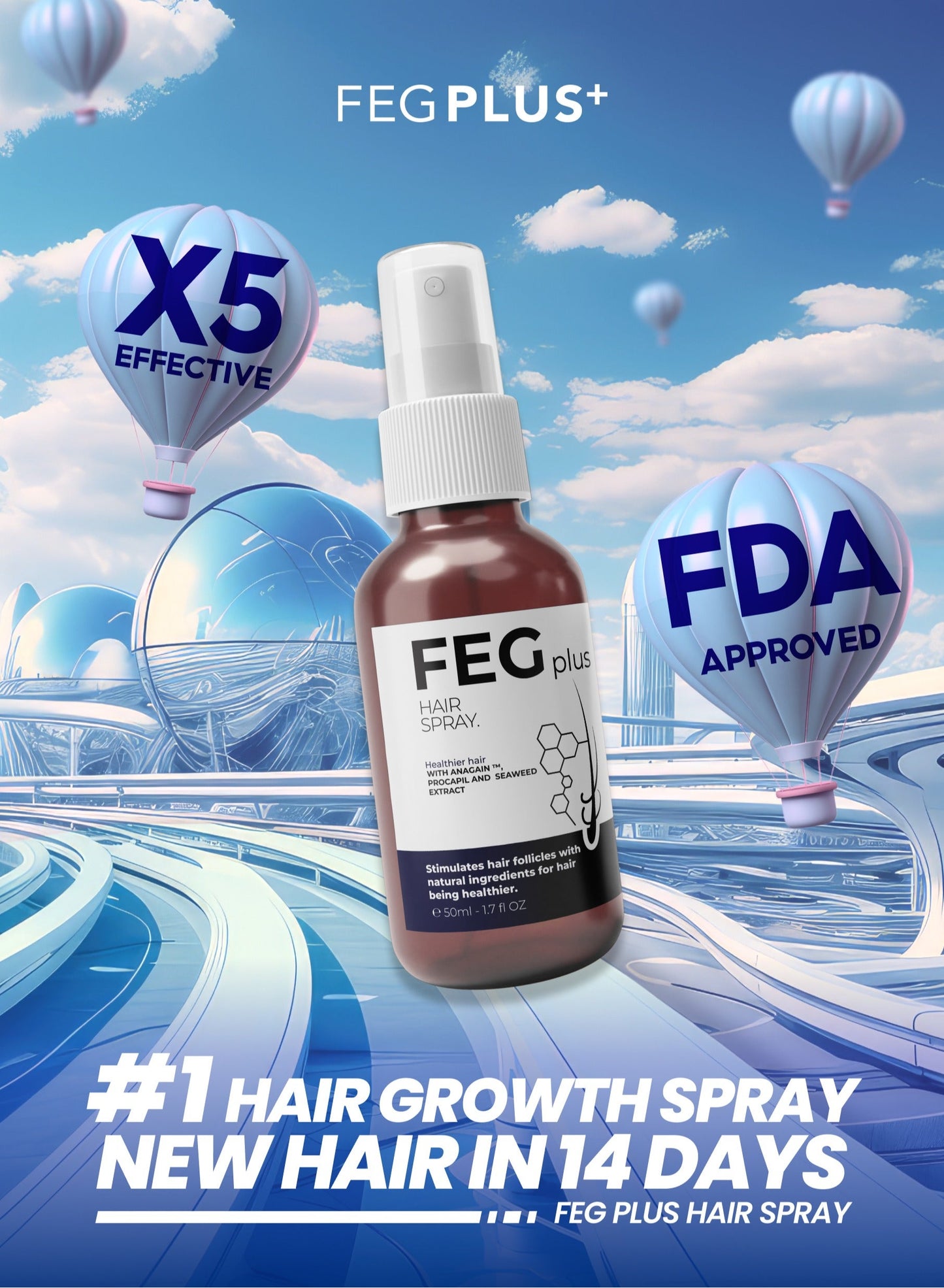 FEGPLUS Hair Growth Serum 50ml
