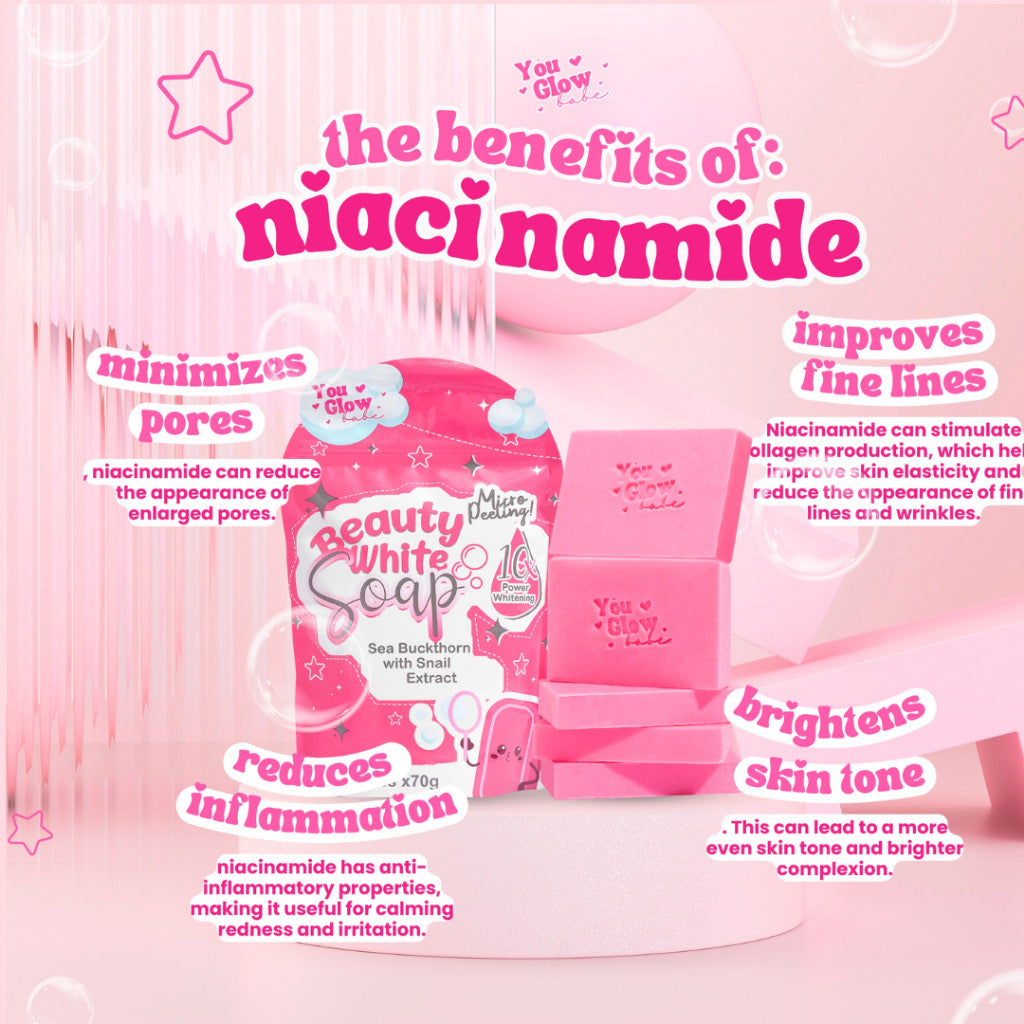 You Bright Glow  Beauty White Soap Micro Peeling 10x Power Whitening 70g (5 Bars Per Pouch)