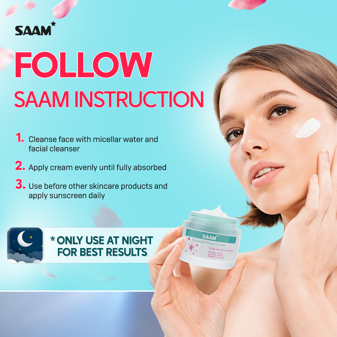Saam Renewal Face Cream – Anti-Aging, Hydrating & Brightening Skincare | Natural Face Moisturizer for Glowing Skin
